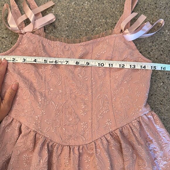 TRIXXI Blush Pink Floral Jacquard Corset Mini Dress - Picture 8 of 11